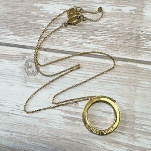 Michael Kors Gold Plated Open Circle Pendant Necklace 18” Minimalist